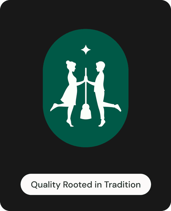 The Vella mark in a rounded emerald badge, labelled Quality Rooted in Tradition